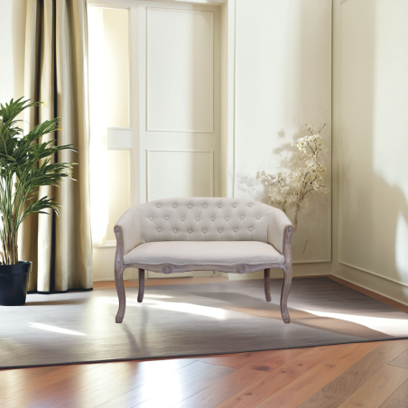 Divano 2 posti stile classico in tessuto Beige - COLEMAN