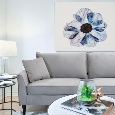 Divano in velluto tortora 3 posti 196x81cm - CHANDLER