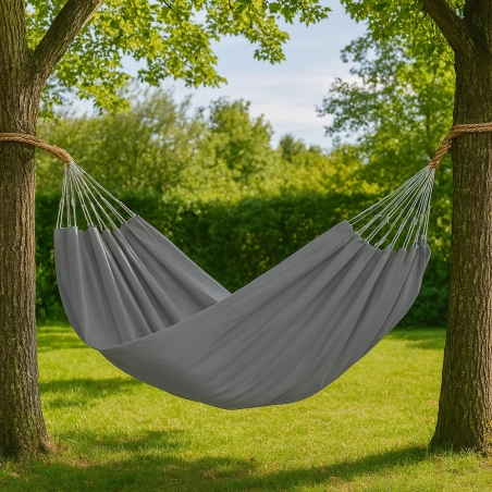 Amaca da giardino in cotone 200x100cm grigio chiaro portata 120Kg