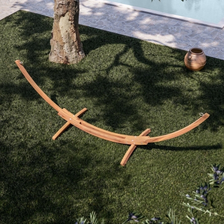 Supporto per amaca da giardino 320x100x110h cm in legno naturale - Gamma