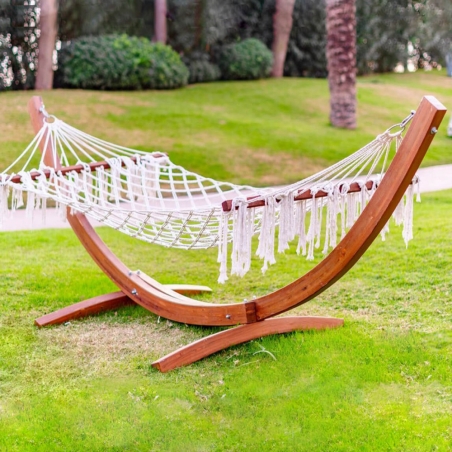Supporto per amaca da giardino 320x100x110h cm in legno naturale - Gamma