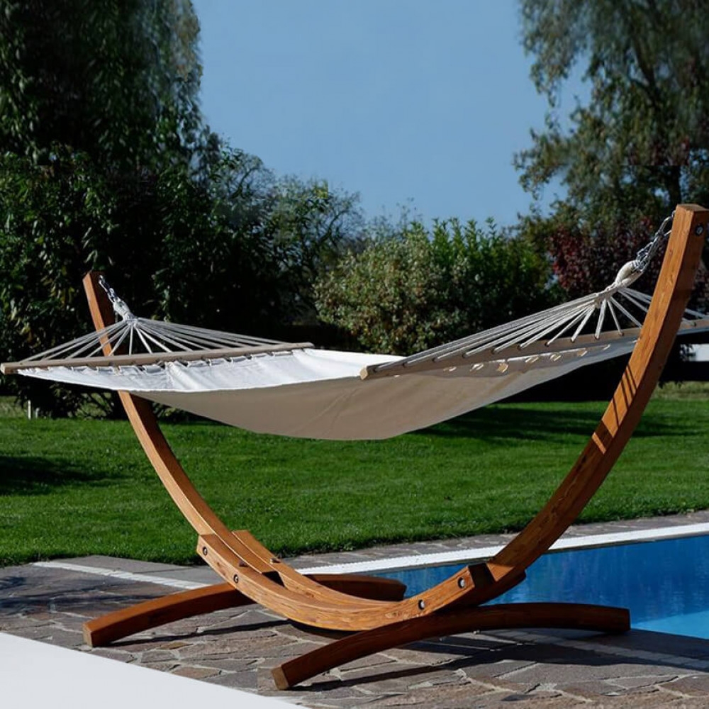 Supporto per amaca da giardino 320x100x110h cm in legno naturale - Gamma