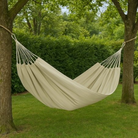 Amaca da giardino in cotone 200x100cm beige portata 120Kg