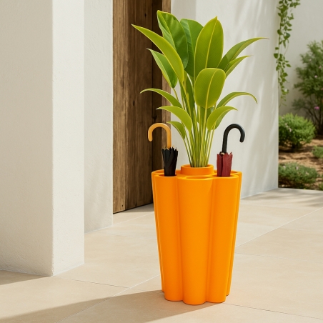 Portaombrelli rotondo 50 cm da interno o esterno in polietilene con portavaso -7