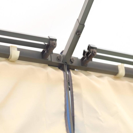 Gazebo 3x4 m in ferro con telo sabbia idrorepellente teli laterali e zanzariere - KARNAK
