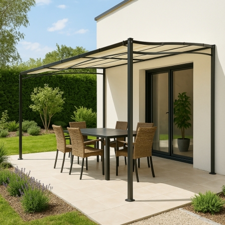 Gazebo da giardino pergola in metallo 3x4 metri con telo in poliestere