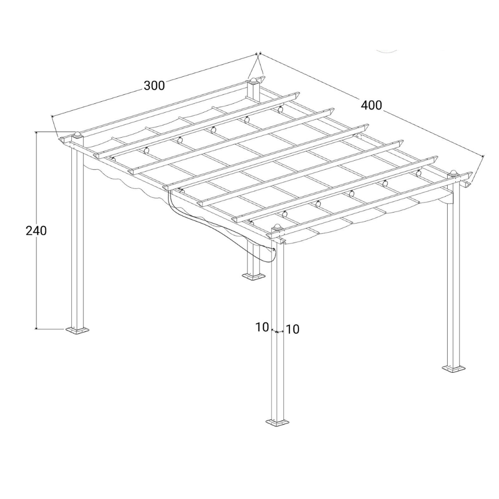 Gazebo rettangolare 3x4 m con...