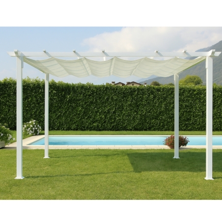 Gazebo rettangolare 3x4 m con struttura in alluminio bianco - Astoria