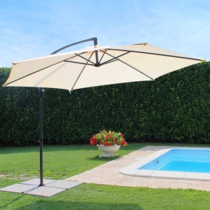 Ombrellone Eris P/L Ø 3 Palo Nero Telo Beige