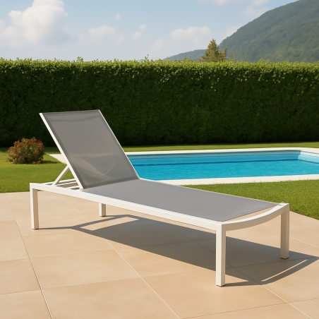 Lettino prendisole impilabile con ruote 200x75cm Grigio chiaro - BELFAST