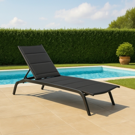 Lettino prendisole Antracite Alluminio ITACA Impilabile