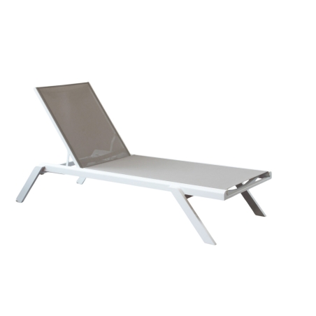 Lettino prendisole impilabile 198x72 cm Grigio chiaro - NOTTINGHAM