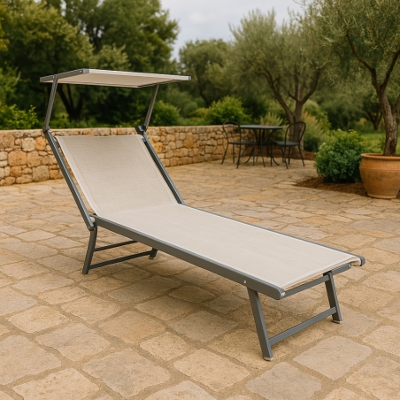 Lettino prendisole Beige Alluminio BARI