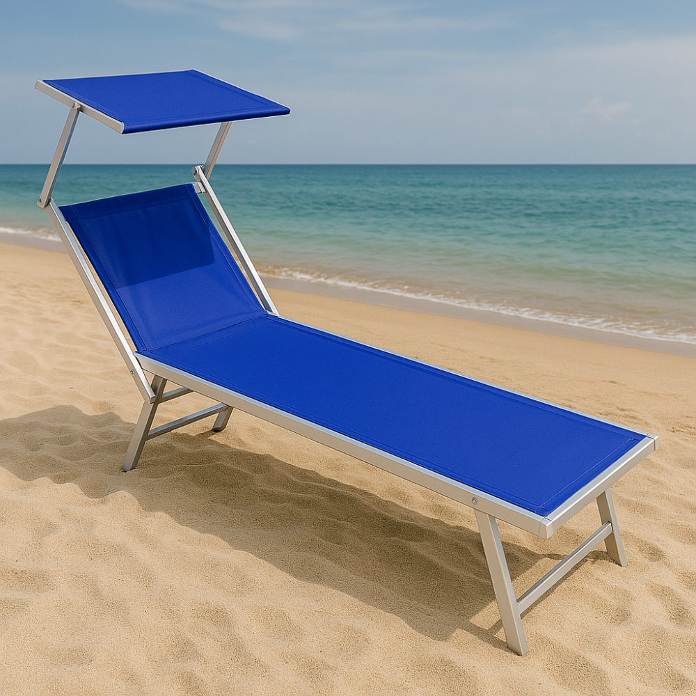 Lettino prendisole Blu Alluminio BARI