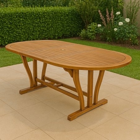 Tavolo Ovale in legno allungabile da 150 a 200 cm - Double