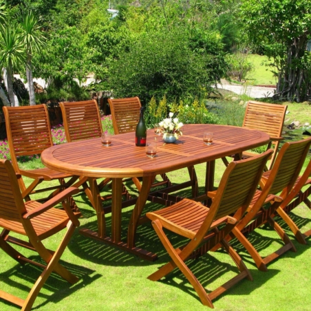 Tavolo Ovale 180/240x100 Double - Marrone -1