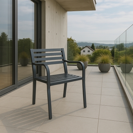 Poltrona in metallo antracite 60x56x85h cm - Chloe