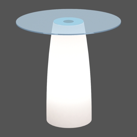 Tavolino con base luminosa alto 90cm con batteria solare Break Top Bright - Monacis -2