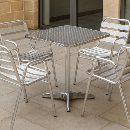 Tavolo A Colonna 60x60 Waterproof - Grigio