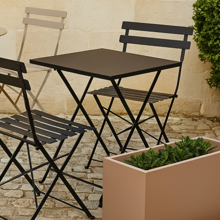 Tavolo da giardino pieghevole 70x70 cm in metallo - Antracite Bristol