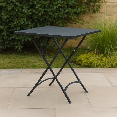Tavolo da giardino pieghevole 70x70 cm in metallo - Antracite Bristol