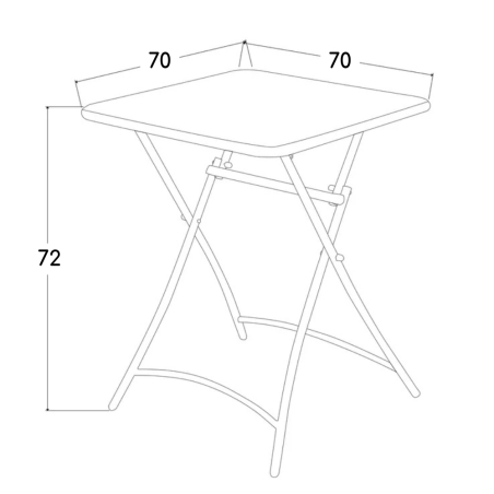 Tavolo da giardino pieghevole 70x70 cm in metallo - Tortora Bristol