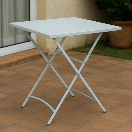 Tavolo da giardino pieghevole 70x70 cm in metallo - Tortora Bristol