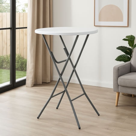 Tavolo tondo alto 110 cm pieghevole - diametro 80 cm