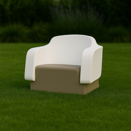 Poltrona colorata da giardino Klimt Kloris |Bianco & Tortora -1