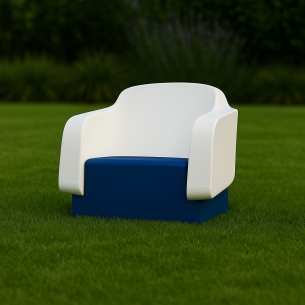 Poltrona da giardino Klimt Kloris |Bianco & Blu -1