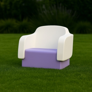 Poltrona da giardino Klimt Kloris |Bianco & Glicine -1