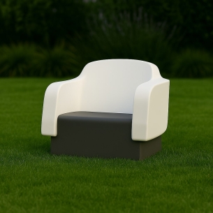 Poltrona da giardino Klimt Kloris |Bianco & Grafite -1