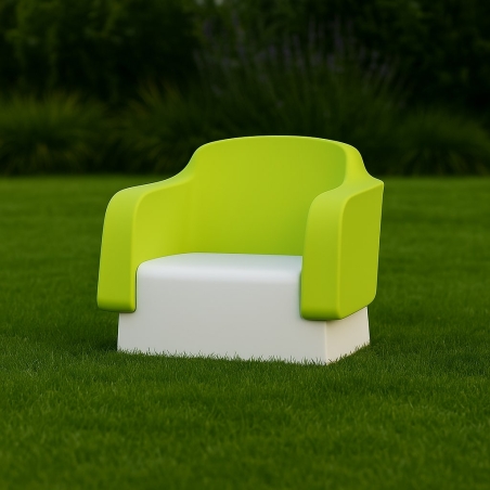 Poltrona colorata da giardino Klimt Kloris | Kiwi & Bianco -1