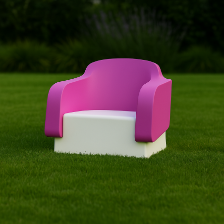 Poltrona da giardino Klimt Kloris |Viola & Bianco -1