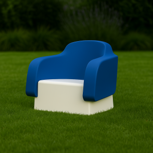 Poltrona da giardino Klimt Kloris |Blu & Bianco -1