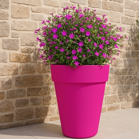 Vaso tutta capienza rotondo 80 cm e alto 71 cm in polietilene Romano Kloris -7