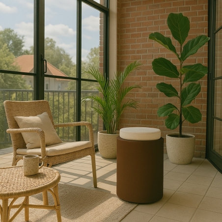 Pouf con cuscino 54 cm Comfy Round Monacis -1