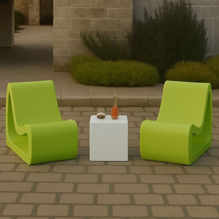 Poltrona design da esterno in polietilene Fusion Kloris -3