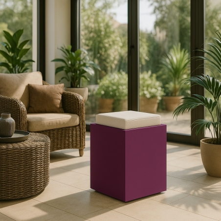 Pouf da giardino alto 47.5cm Comfy Square Monacis -3