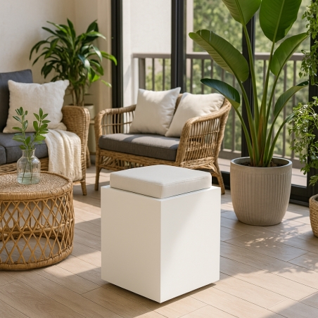 Pouf da giardino alto 47.5cm Comfy Square Monacis -1