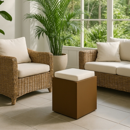 Pouf da giardino alto 47.5cm Comfy Square Monacis -2