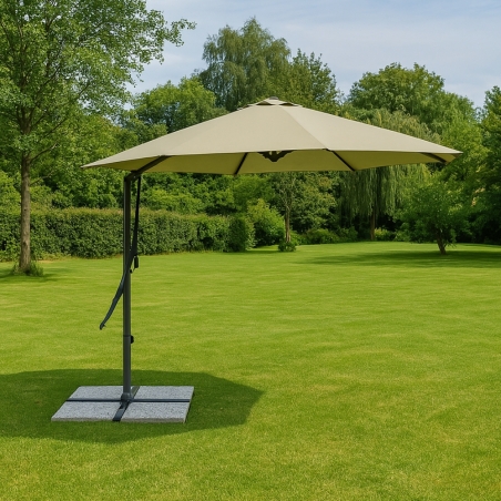 Ombrellone da giardino 2x3 mt tortora con palo laterale - Zenith