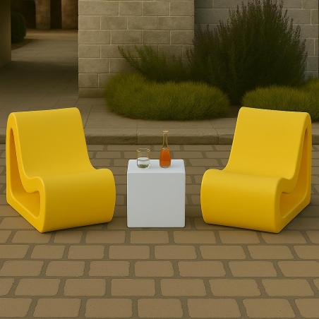 Poltrona design da esterno in polietilene Fusion Kloris -5