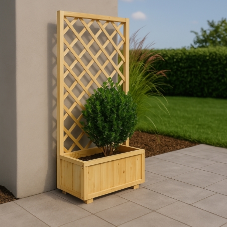 Fioriera in Legno 30x75 cm con Griglia alta 180 cm