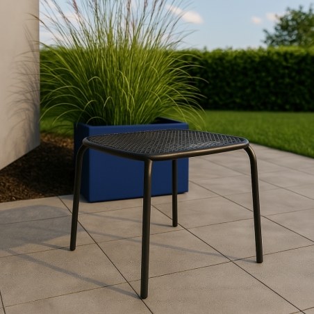 Tavolino da esterno antiruggine 40x40cm Grigio scuro - Midway