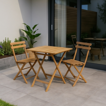 Tavolo pieghevole in legno di faggio 60x80 Color Naturale