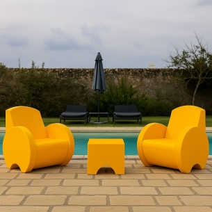 Poltrona da giardino gialla Sunset Kloris -1