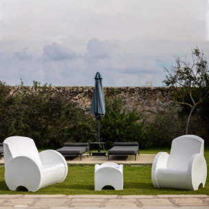 Poltrona da giardino bianca Sunset Kloris -1