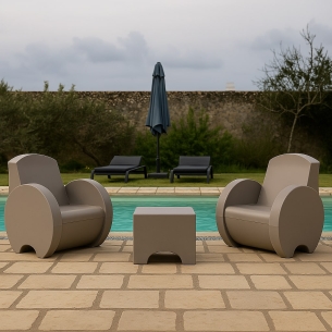 Poltrona da giardino tortora Sunset Kloris -1