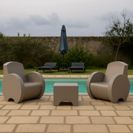 Poltrona da giardino tortora Sunset Kloris -1